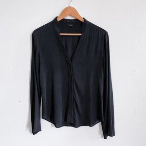 Theory stretch silk, mock neck long sleeve top